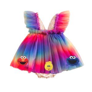 Elmo Dress Romper Cookie Monster Clothes Jumpsuit Sesame Street Outfit Birthday